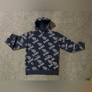 NFL Tennessee Titans Navy All-Over Logo Kids Hoodie